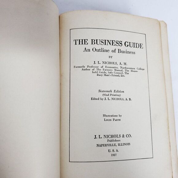 1927 The Business Guild An Outline J L Nichols Reference Legal Info Make Save Mo